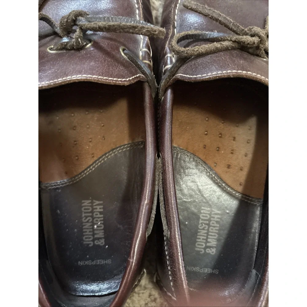 Johnson & Murphy Leather Loafers Shoes Brown Men's 9‎ M Slip On